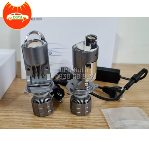 Bóng đèn H4 bi led 2 màu siêu sáng